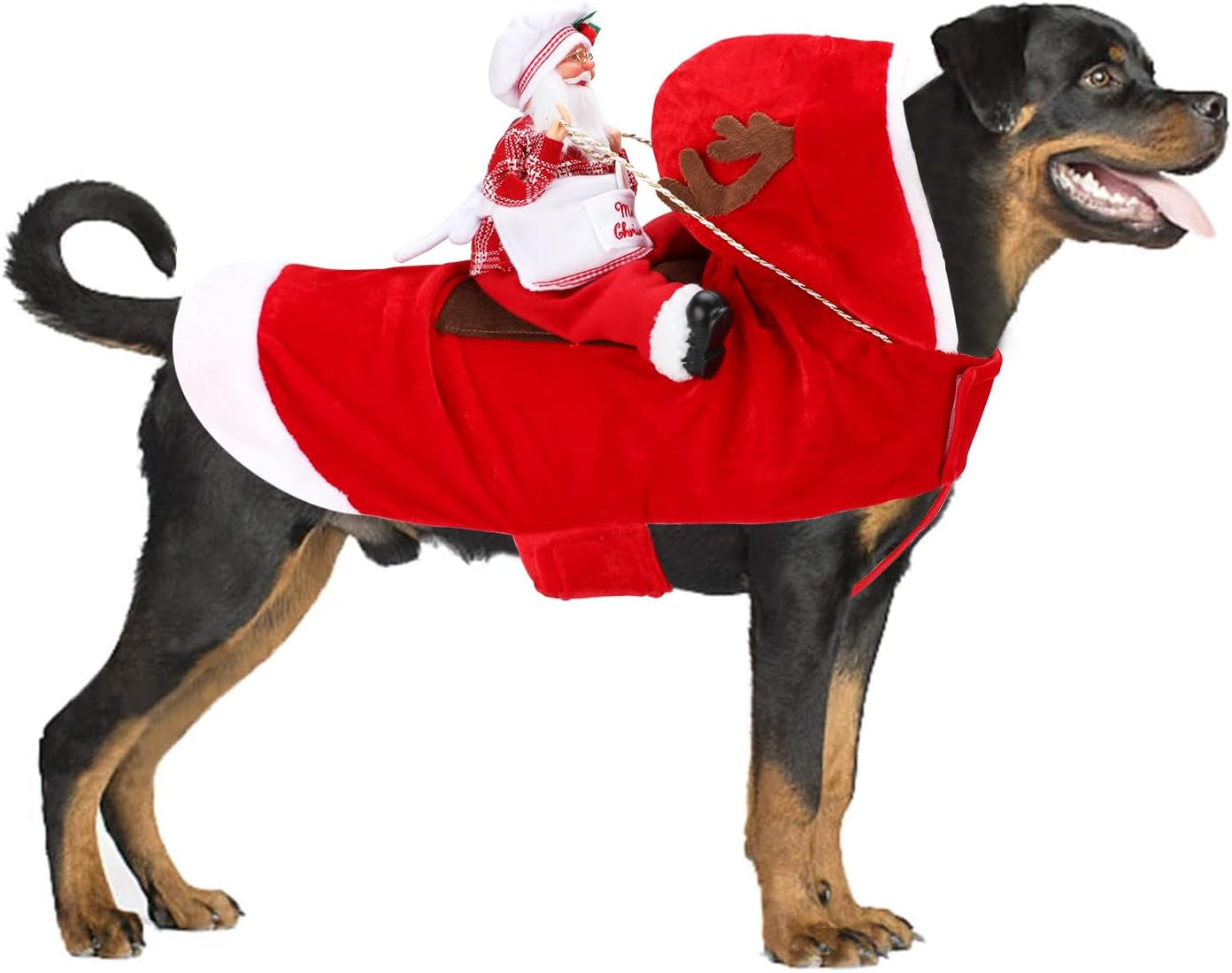 Santa Dog Costume Christmas Pet Clothes Santa Claus Riding Pet Cosplay Costumes Party Dressing up Dogs Cats Outfit for Small Medium Large Dogs Cats