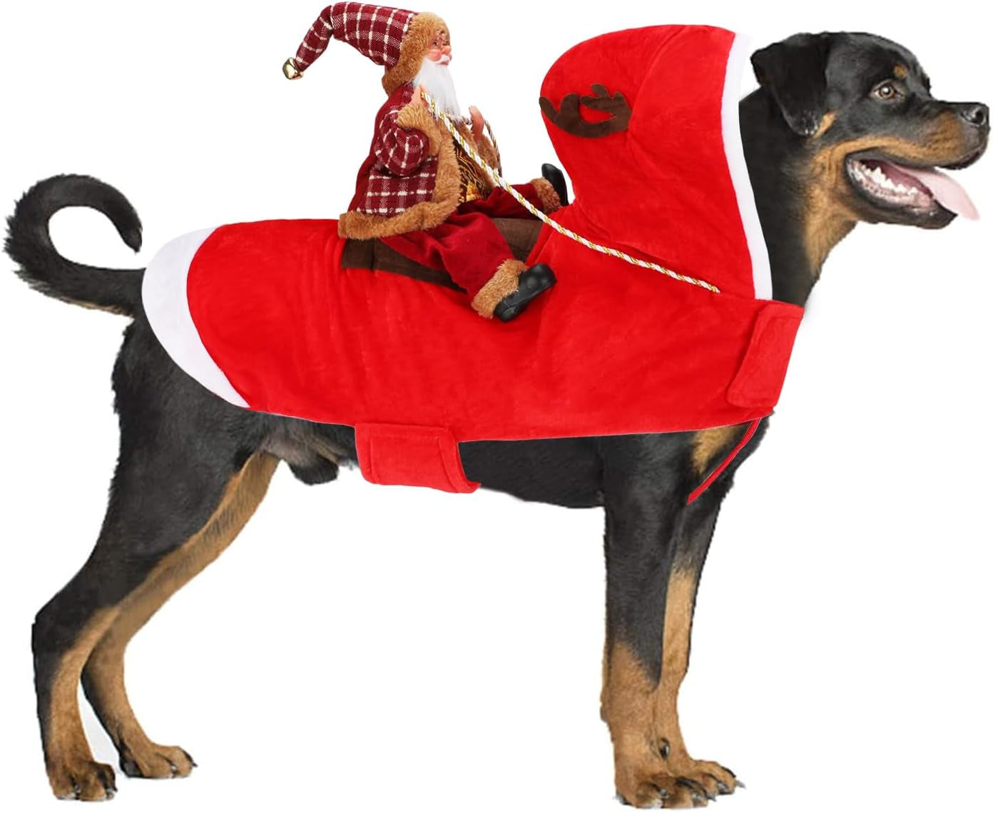 Santa Dog Costume Christmas Pet Clothes Santa Claus Riding Pet Cosplay Costumes Party Dressing up Dogs Cats Outfit for Small Medium Large Dogs Cats