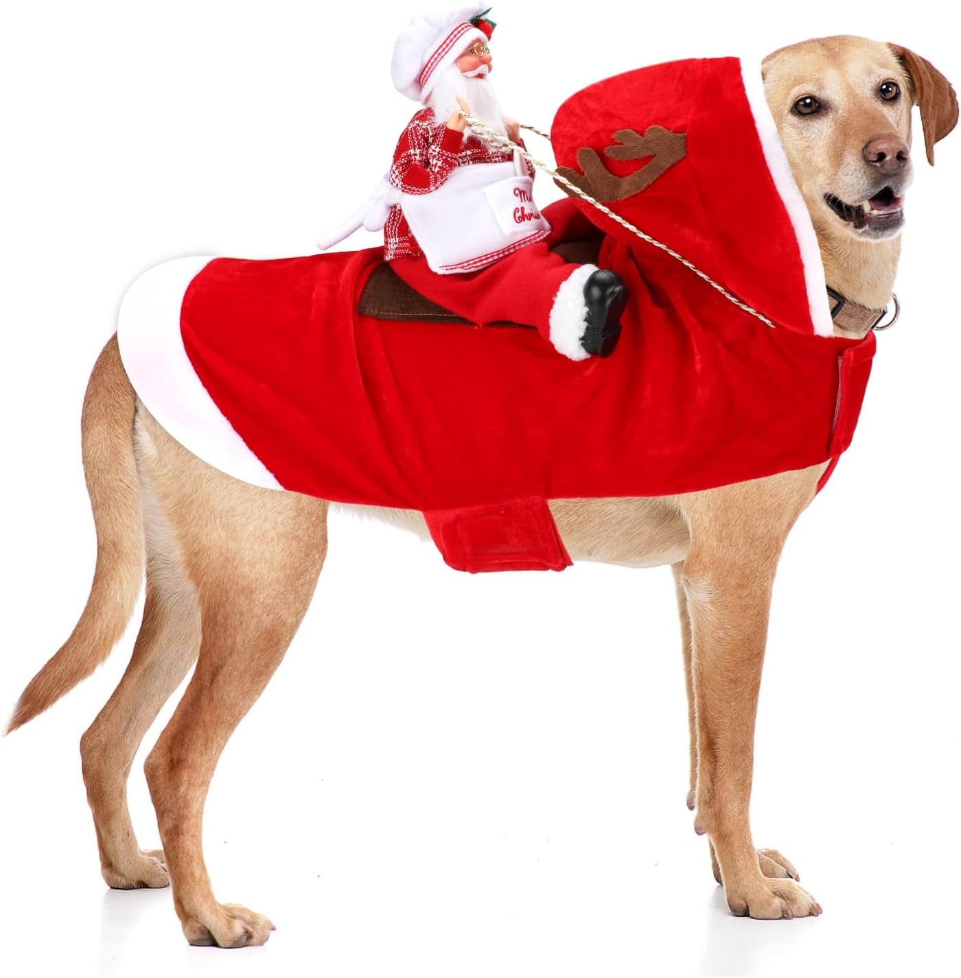 Santa Dog Costume Christmas Pet Clothes Santa Claus Riding Pet Cosplay Costumes Party Dressing up Dogs Cats Outfit for Small Medium Large Dogs Cats