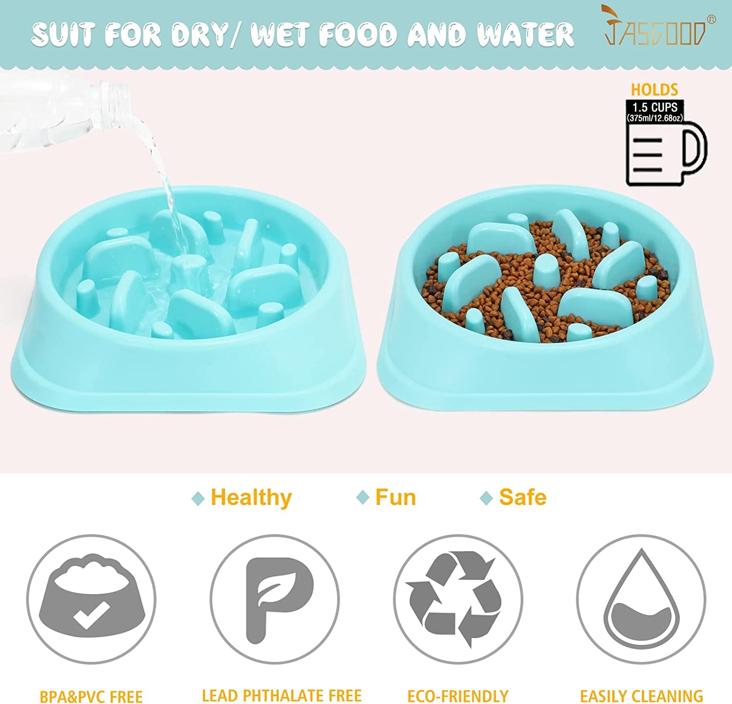 Dog Feeder Slow Eating Pet Bowl Eco-Friendly Non-Toxic Preventing Choking Healthy Design Bowl for Dog Pet Stop Bloat Bowl