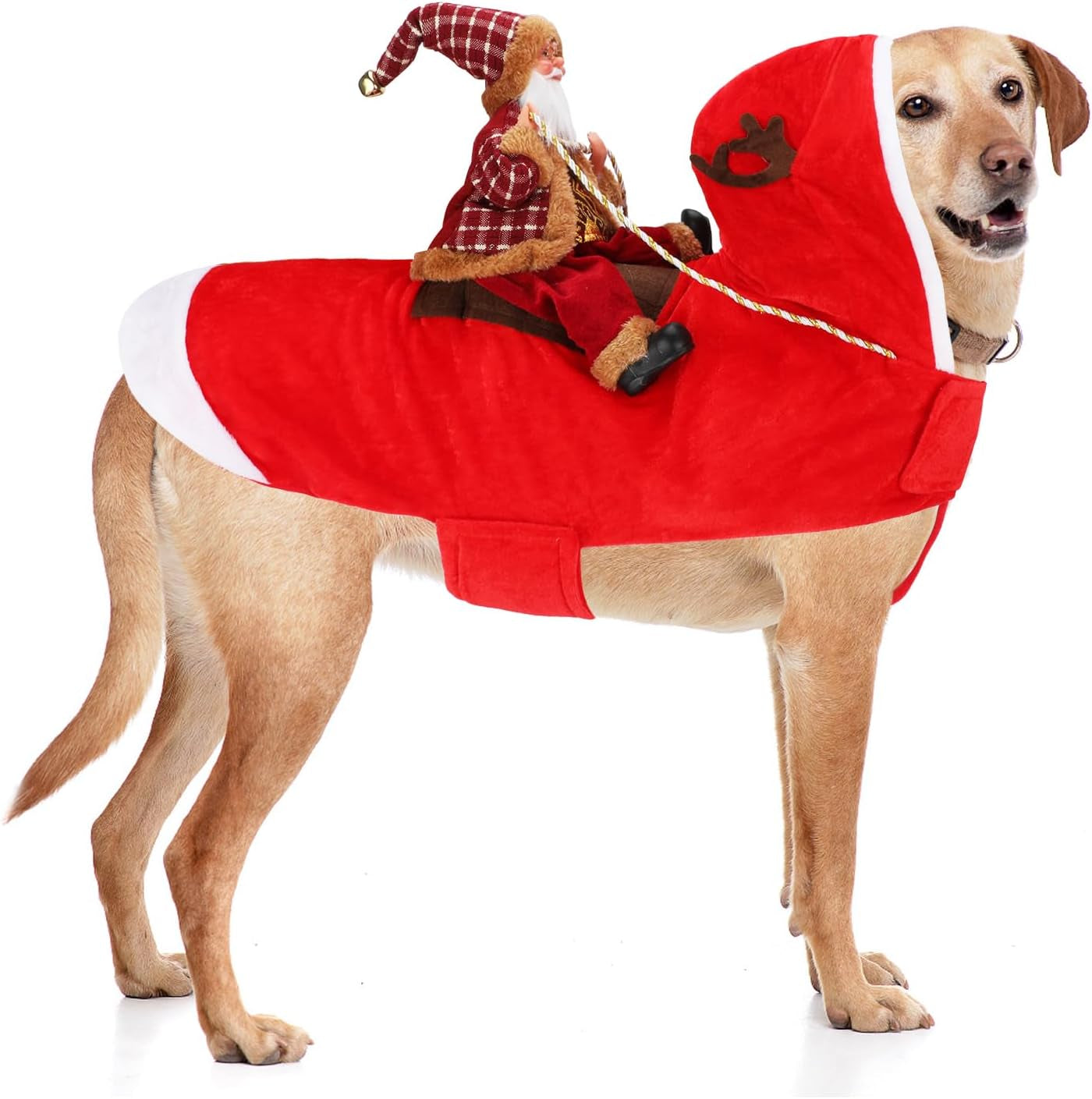 Santa Dog Costume Christmas Pet Clothes Santa Claus Riding Pet Cosplay Costumes Party Dressing up Dogs Cats Outfit for Small Medium Large Dogs Cats