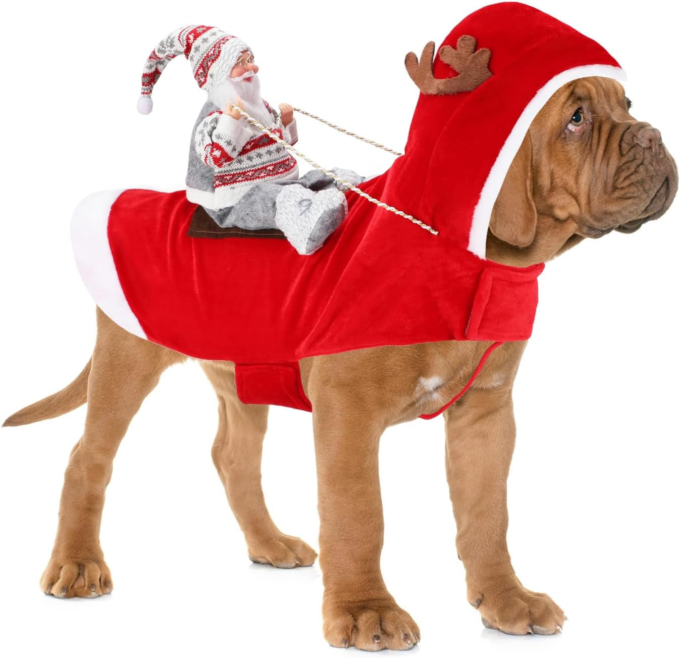 Santa Dog Costume Christmas Pet Clothes Santa Claus Riding Pet Cosplay Costumes Party Dressing up Dogs Cats Outfit for Small Medium Large Dogs Cats