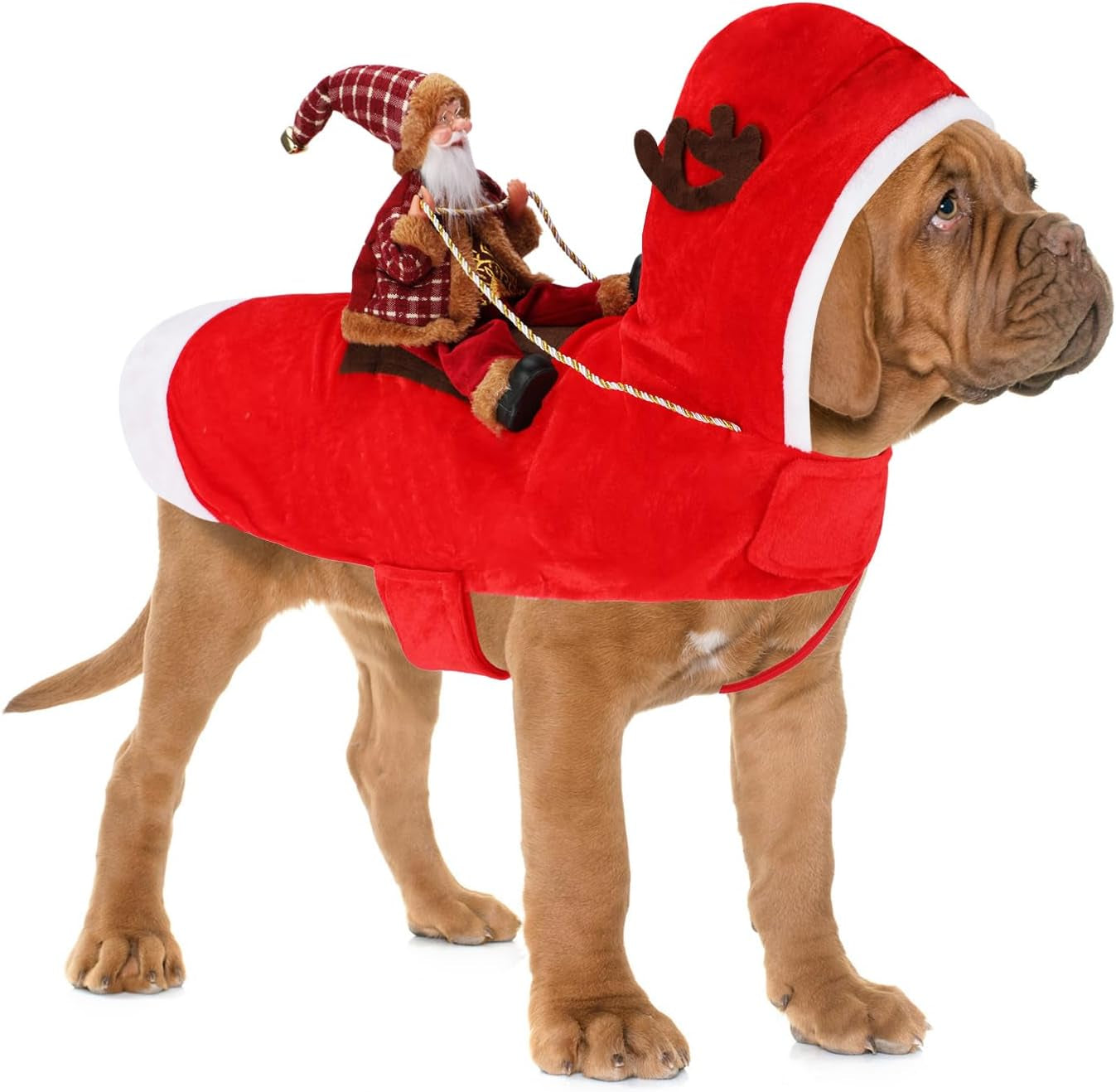 Santa Dog Costume Christmas Pet Clothes Santa Claus Riding Pet Cosplay Costumes Party Dressing up Dogs Cats Outfit for Small Medium Large Dogs Cats